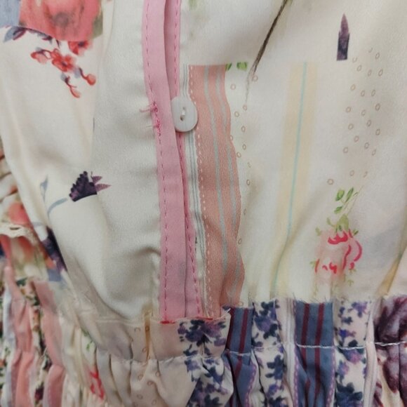 Yvonne  Love Patchwork short sleeve ruffled accent mini dress - Picture 8 of 8